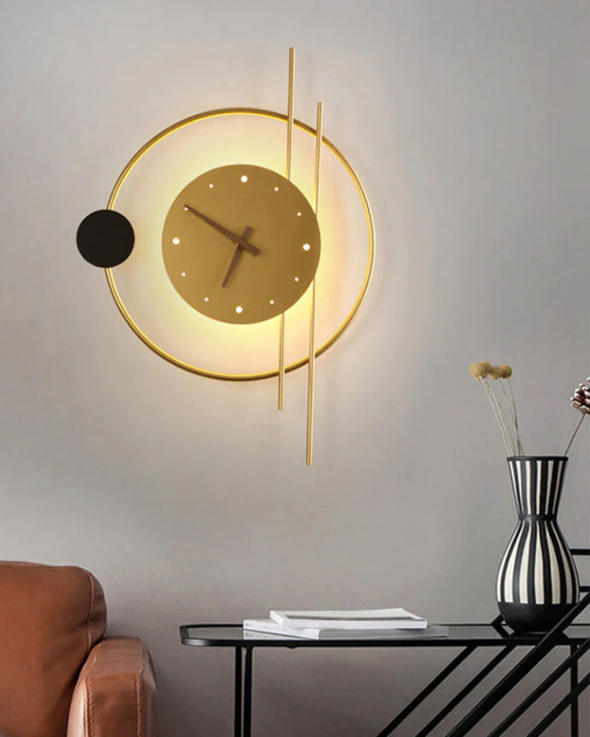 Lampada da parete con orologio Éclipse