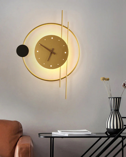 Lampada da parete con orologio Éclipse