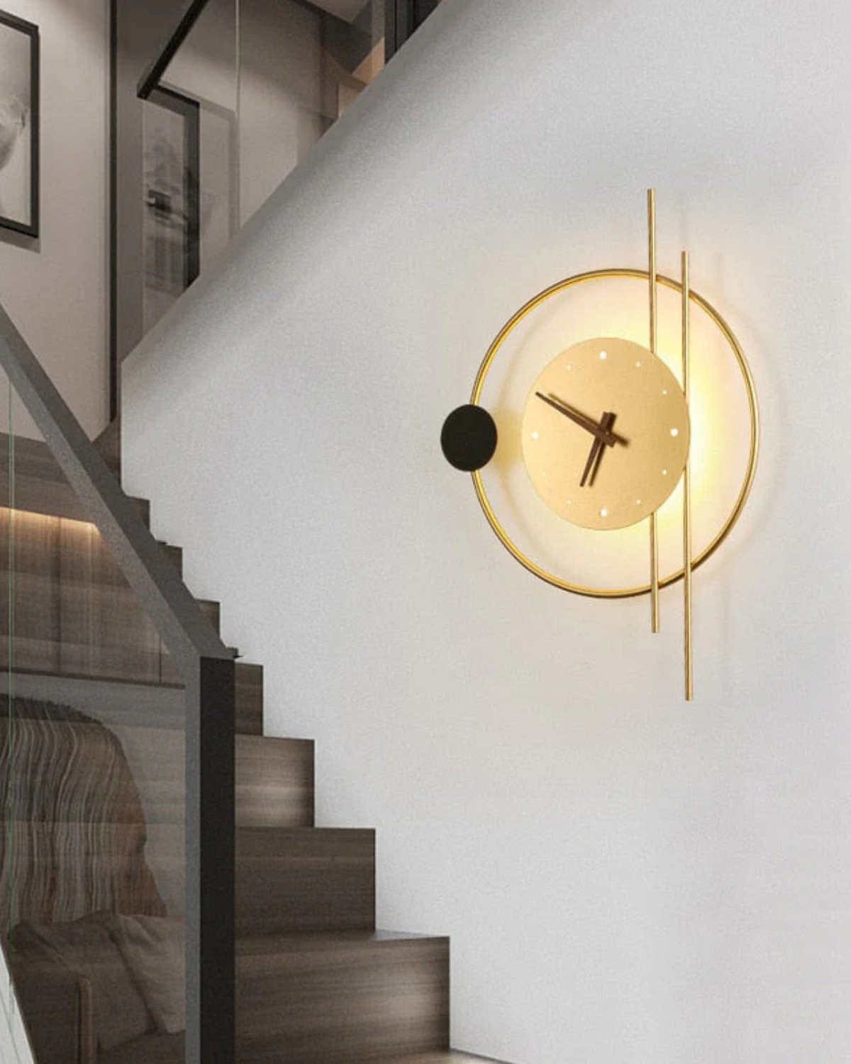 Lampada da parete con orologio Éclipse