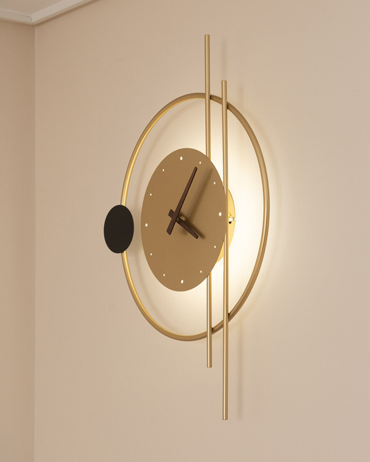 Lampada da parete con orologio Éclipse