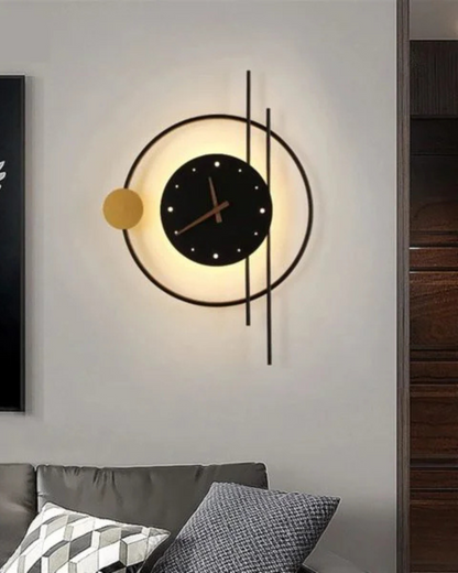 Lampada da parete con orologio Éclipse
