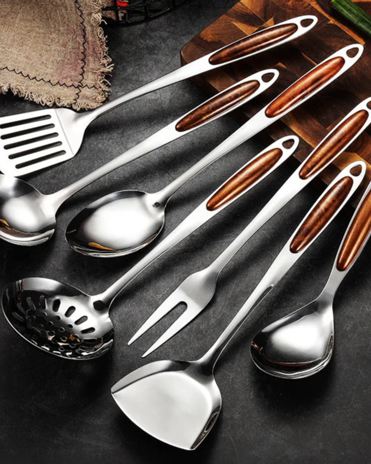Set di utensili da cucina in acciaio inossidabile di alta qualità
