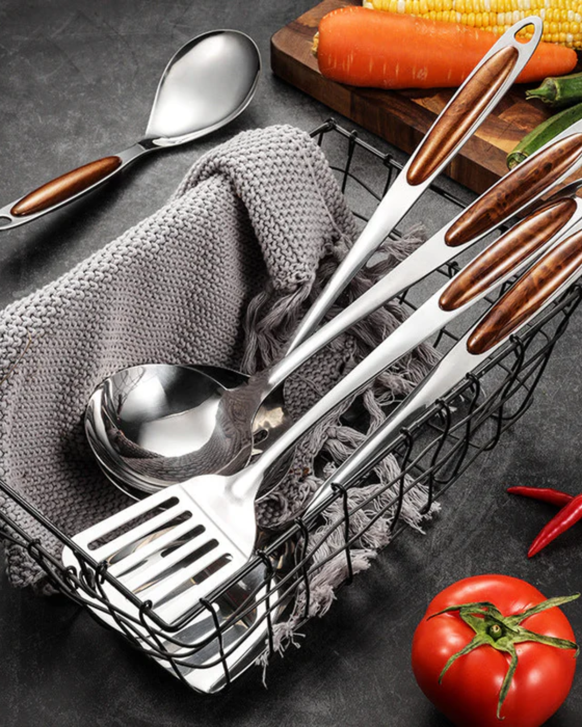 Set di utensili da cucina in acciaio inossidabile di alta qualità