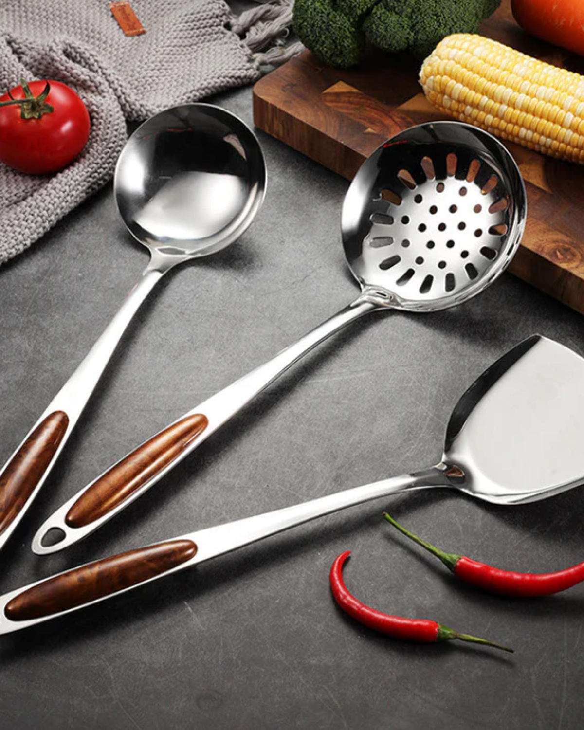 Set di utensili da cucina in acciaio inossidabile di alta qualità