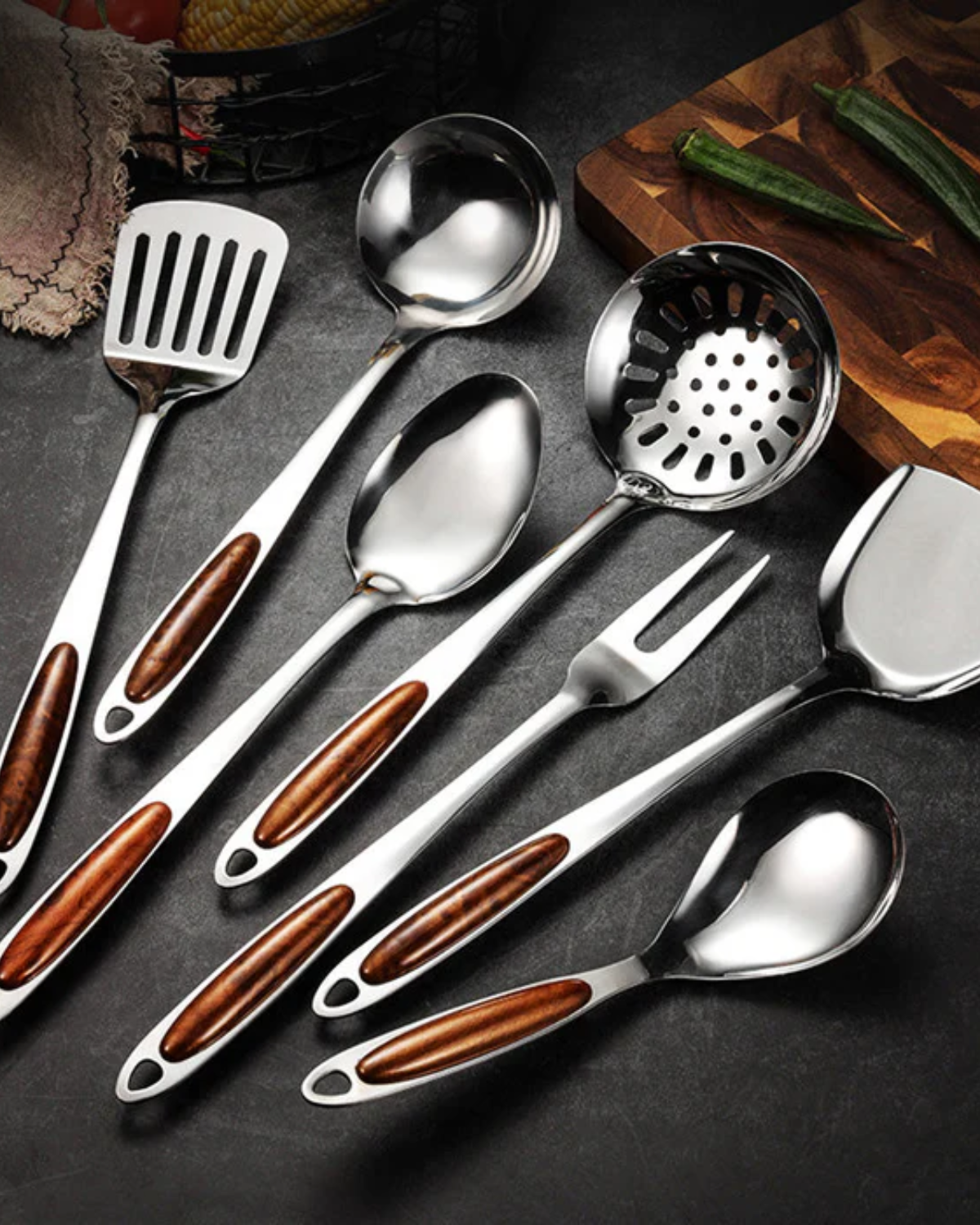 Set di utensili da cucina in acciaio inossidabile di alta qualità